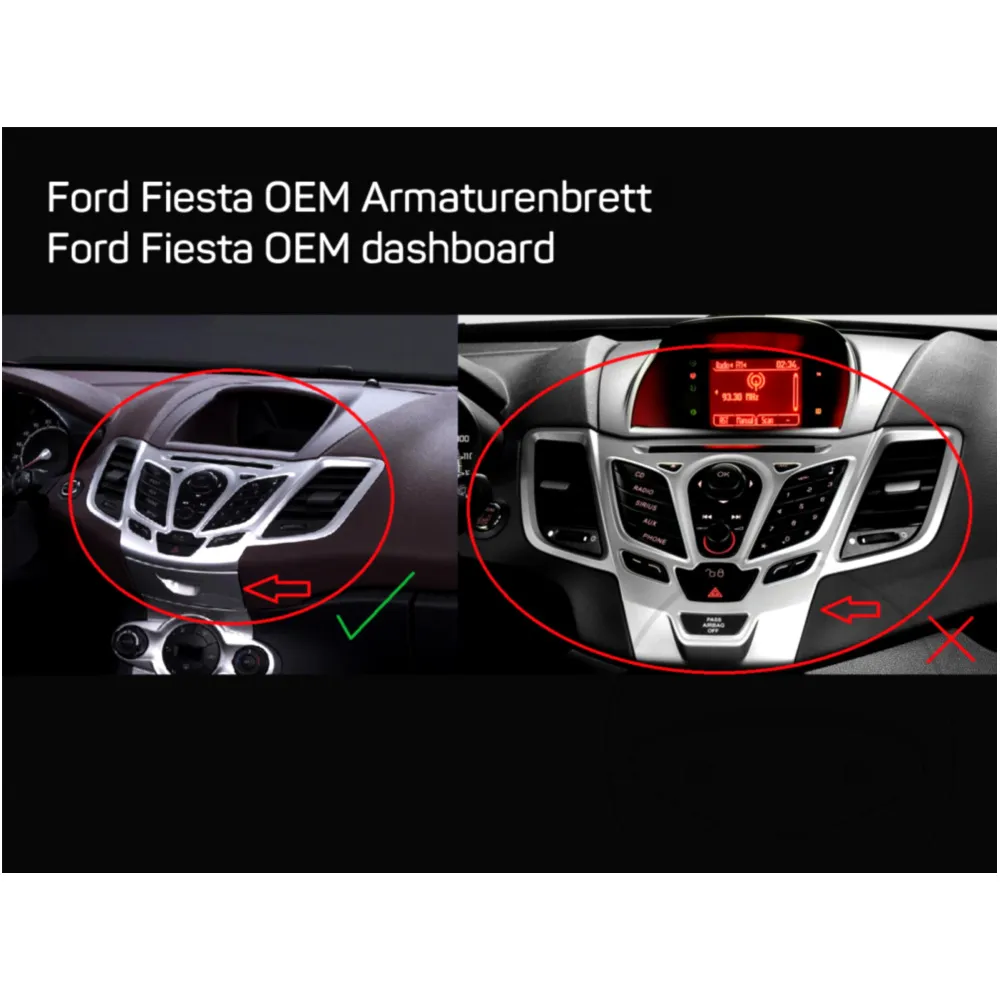 2-DIN Radio Mount for Ford Fiesta Silver_1