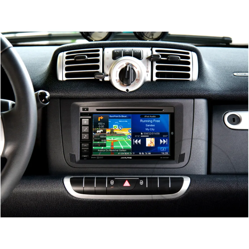 2-DIN Radio Facia for Smart ForTwo Black_0