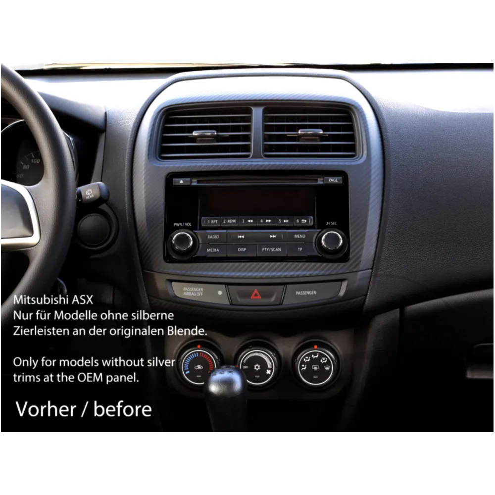 Radioblende 2-DIN für Mitsubishi ASX 2014 > schwarz_1