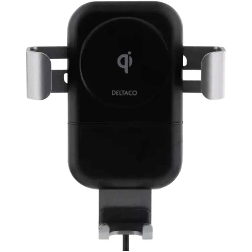QI Car Mount by DELTACO for Ventilation Grills with Wireless Fa