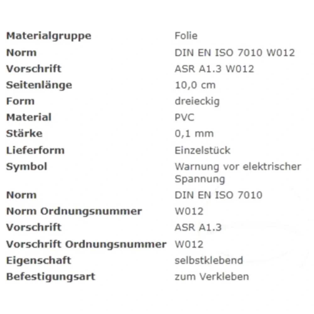 Schild "Elektrische Spannung" 200 mm FOLIE_0