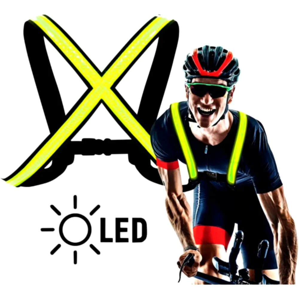 Easypix Streetglow LED Weste für Fahrräder und Motorradfahrer L