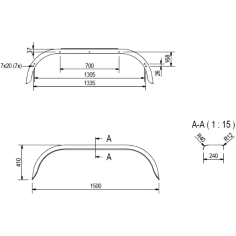 Tandem Rear Fender for Trailers 3380342_0