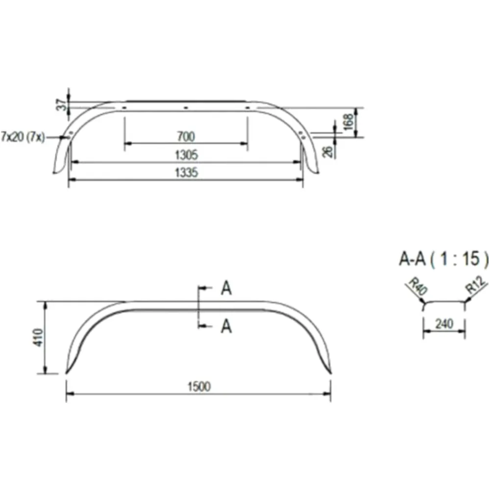 Tandem Rear Fender for Trailers 3380359_0