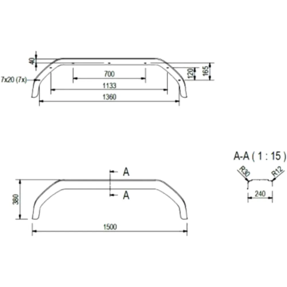 PVC Rear Fender for Tandem Trailers D 2420/12_0