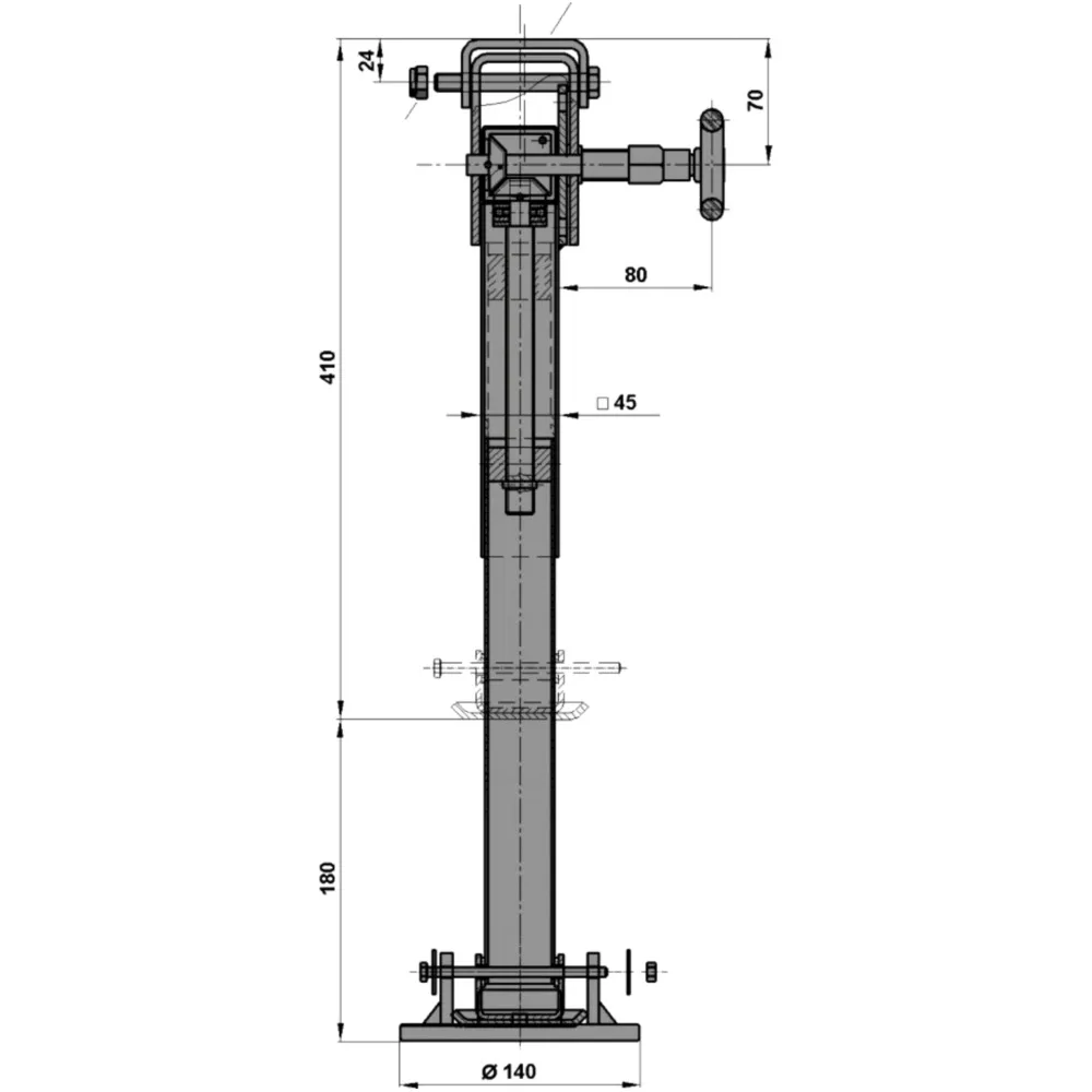 Stützfuß schwenkbar verzinkt VK45MM_0