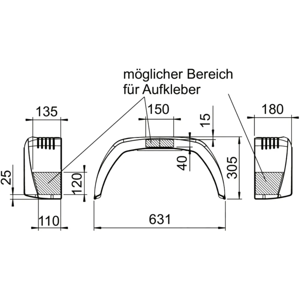 Plastic Mudguard for Trailer H305 B180 S631_0