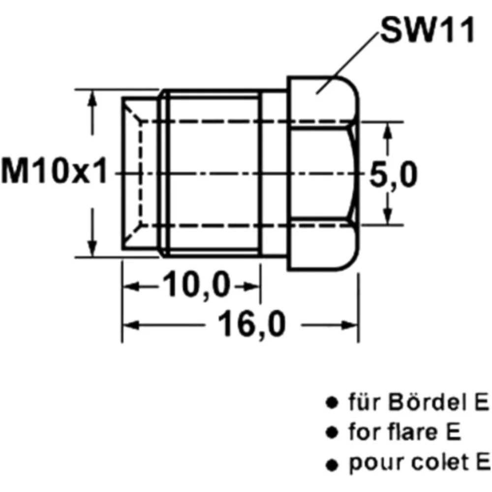 M10 x 1 Flare Nut for Brake Lines_1