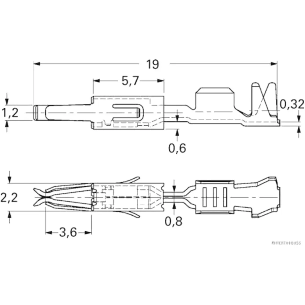 Flachsteckhülse für 0.5-1.0 mm², 1.6 mm, Inhalt 50 Stück_0