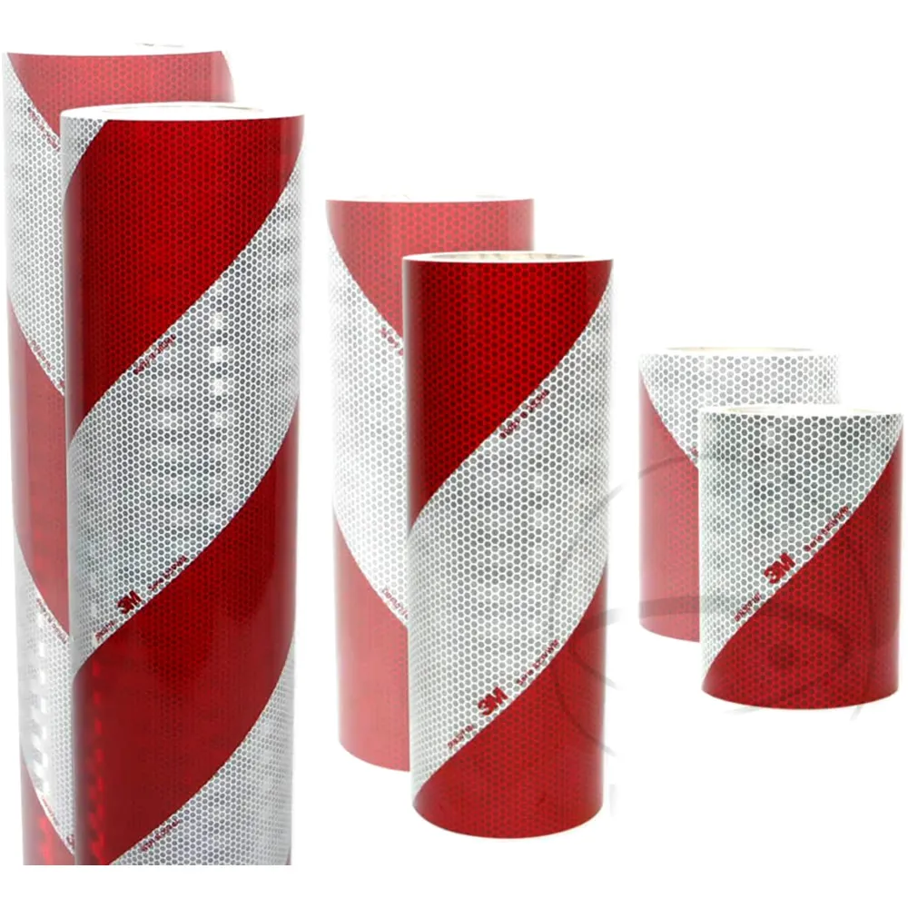 Reflektierende Warnmarkierung 140MMX9M ROL links + rechts rot/w