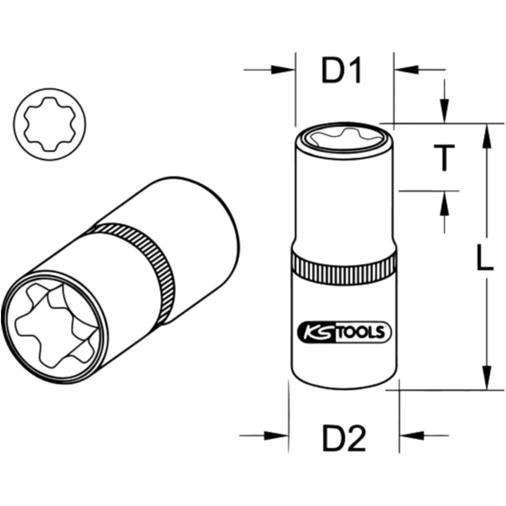 KS Tools 1/2 Zoll Torx-E-Plus Stecknuss EPL26 für Motorräder_0
