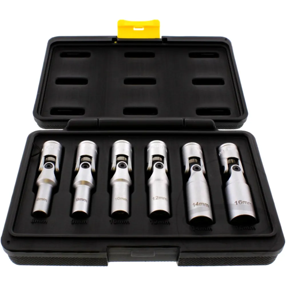 Joint Socket Wrench Set 3/8 for Glow Plugs 6 Piece 8-16 mm_1