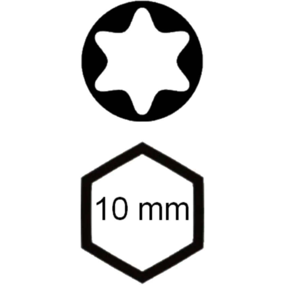T45 Torx Screwdriver Bit 10 mm Hex Length 75 mm_0