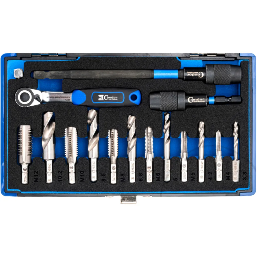 Spiral and Thread Tap Bit Set 16 Piece 1/4 Inch Hex_0