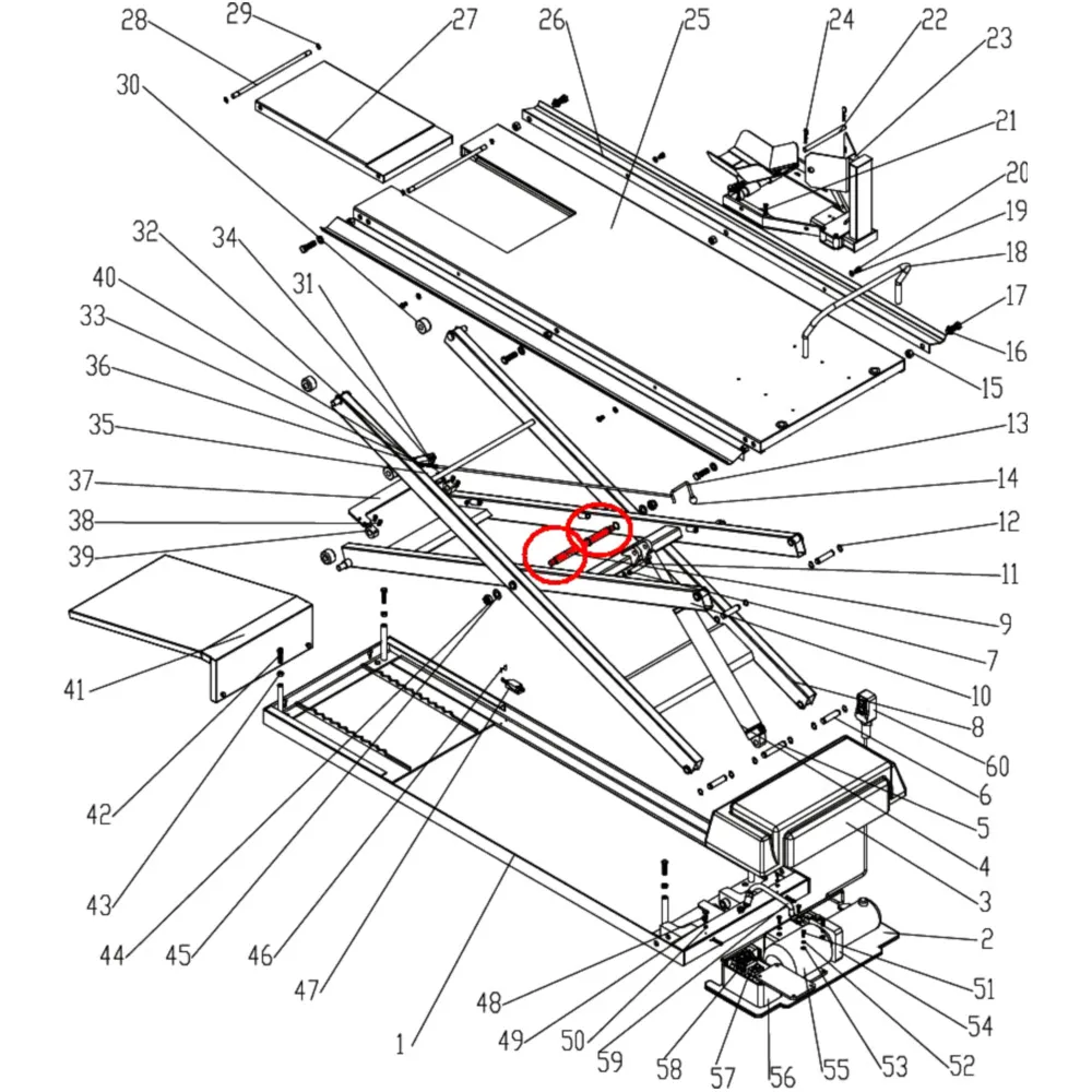 Centre Pivot Bolt for Scissor Lift JMP500 / LUX_0