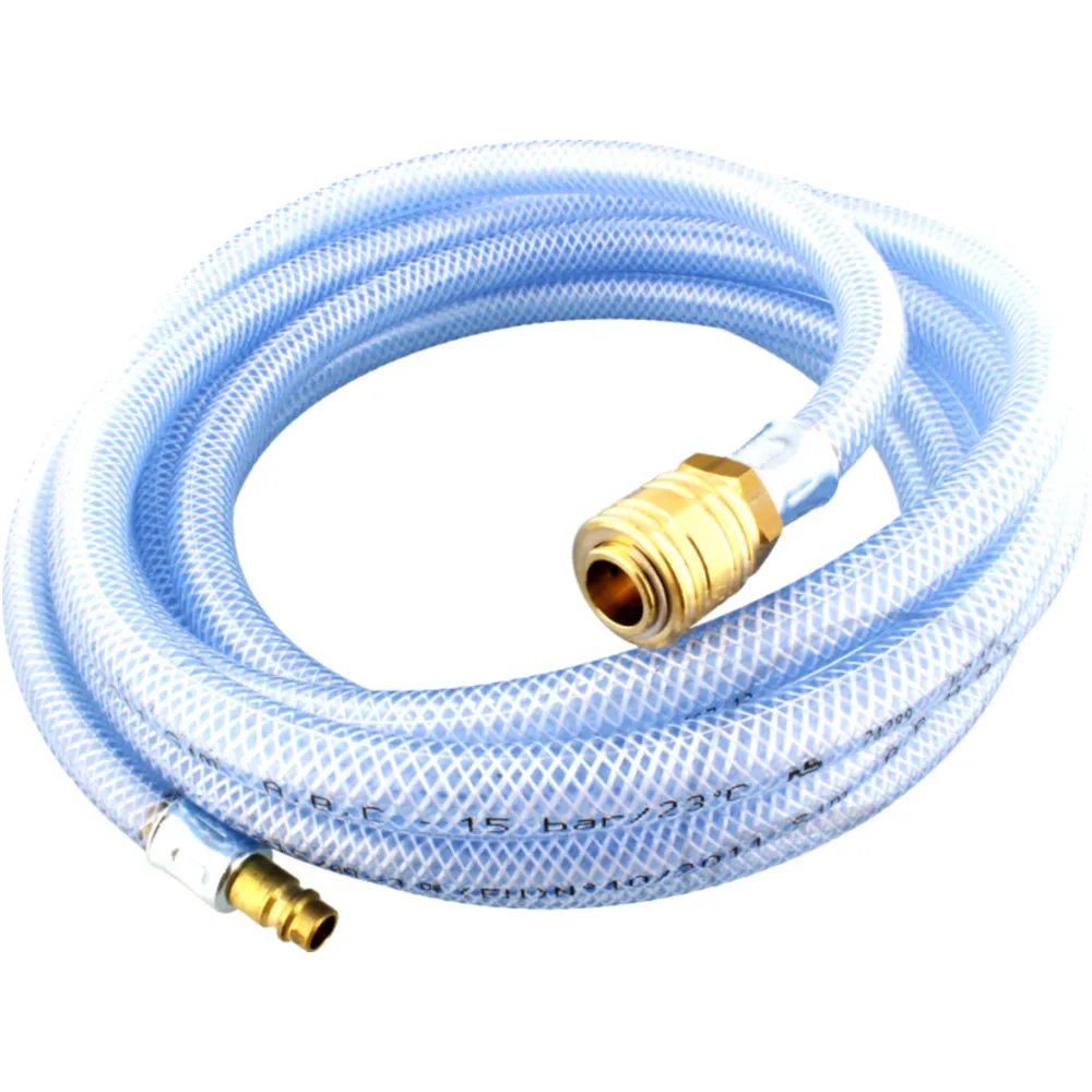 Druckluftschlauch GEWEBE LW9 5 Meter mit Messing Kupplung + Nip