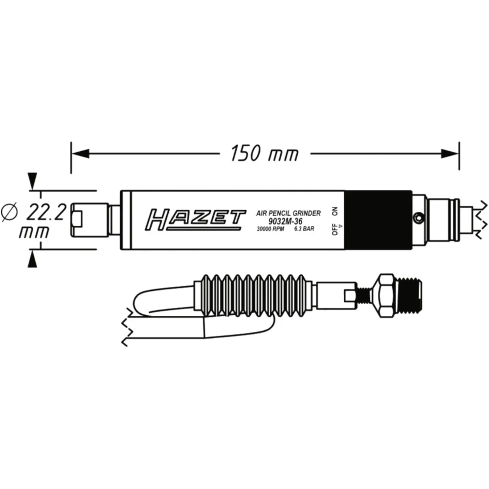 Hazet Mini Straight Grinder 3 mm 6 mm_0