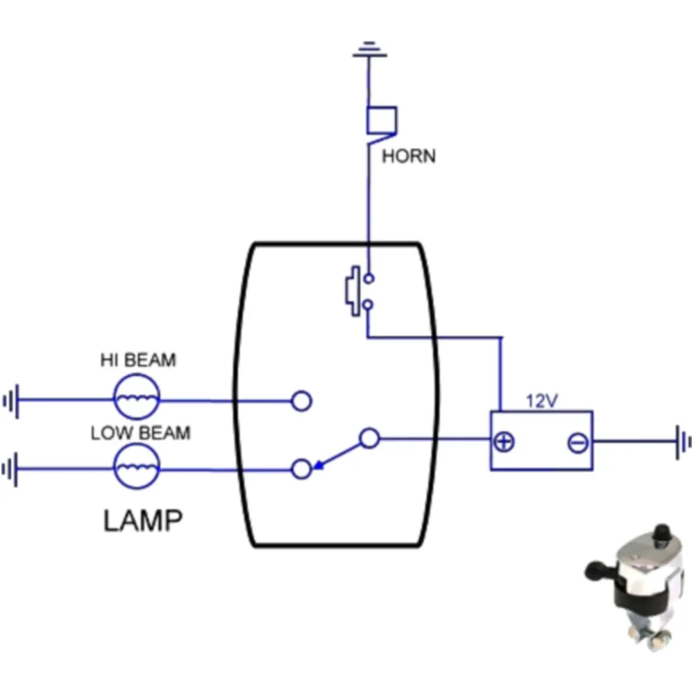 Lichtschalter 2 Wege + Druckknopf für Motorräder_1