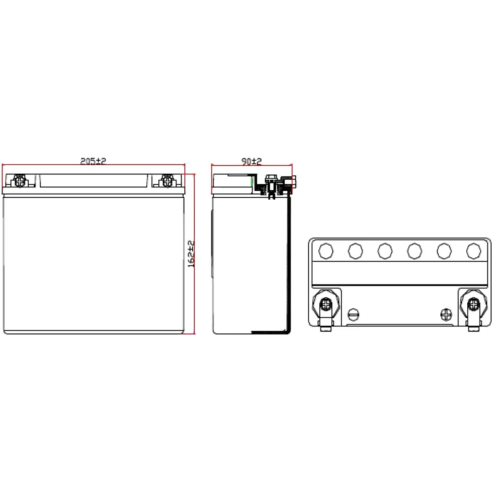 Batterie Motorrad VTB - 6 V - Twin JMT passend für: Honda GL, K
