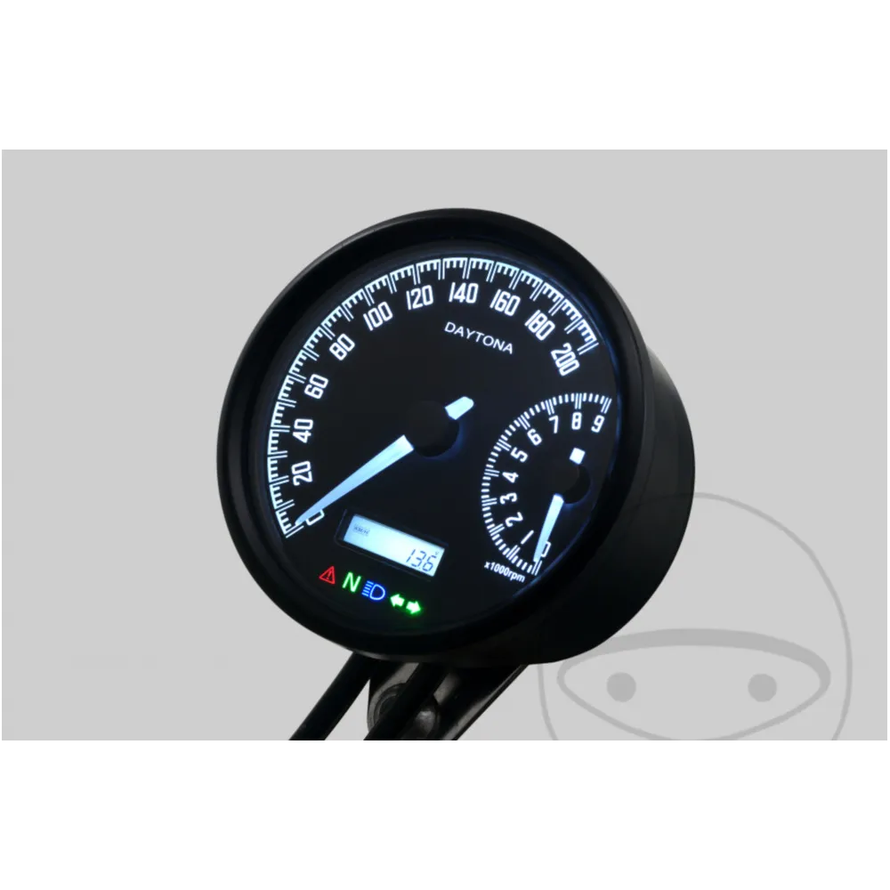 Tachometer elektrisch schwarz Daytona inkl. Drehzahlmesser_0