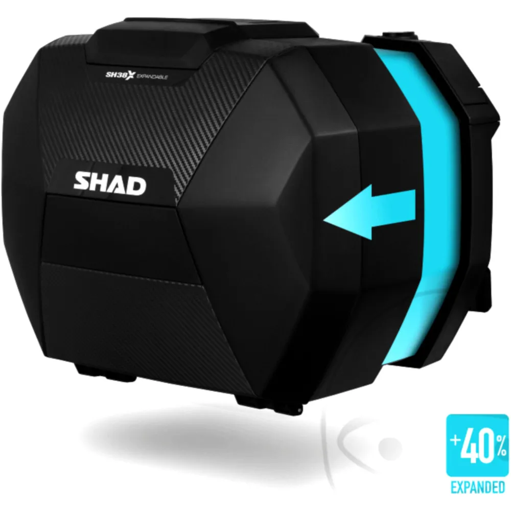 Seitenkoffer erweiterbar Shad SH38X 27 - 34 breit Carbon passen