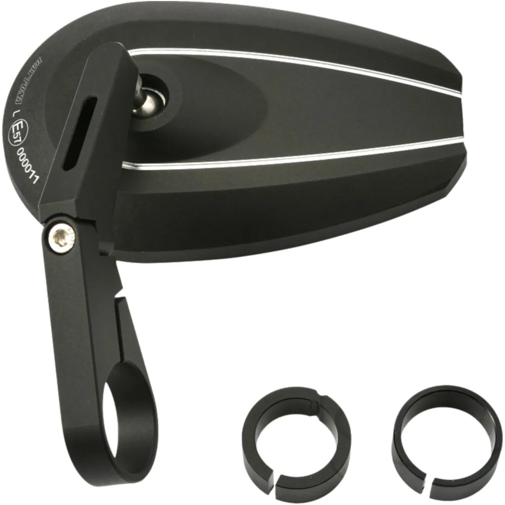 Lenkerendenspiegel Alu schwarz Daytona kurz_0