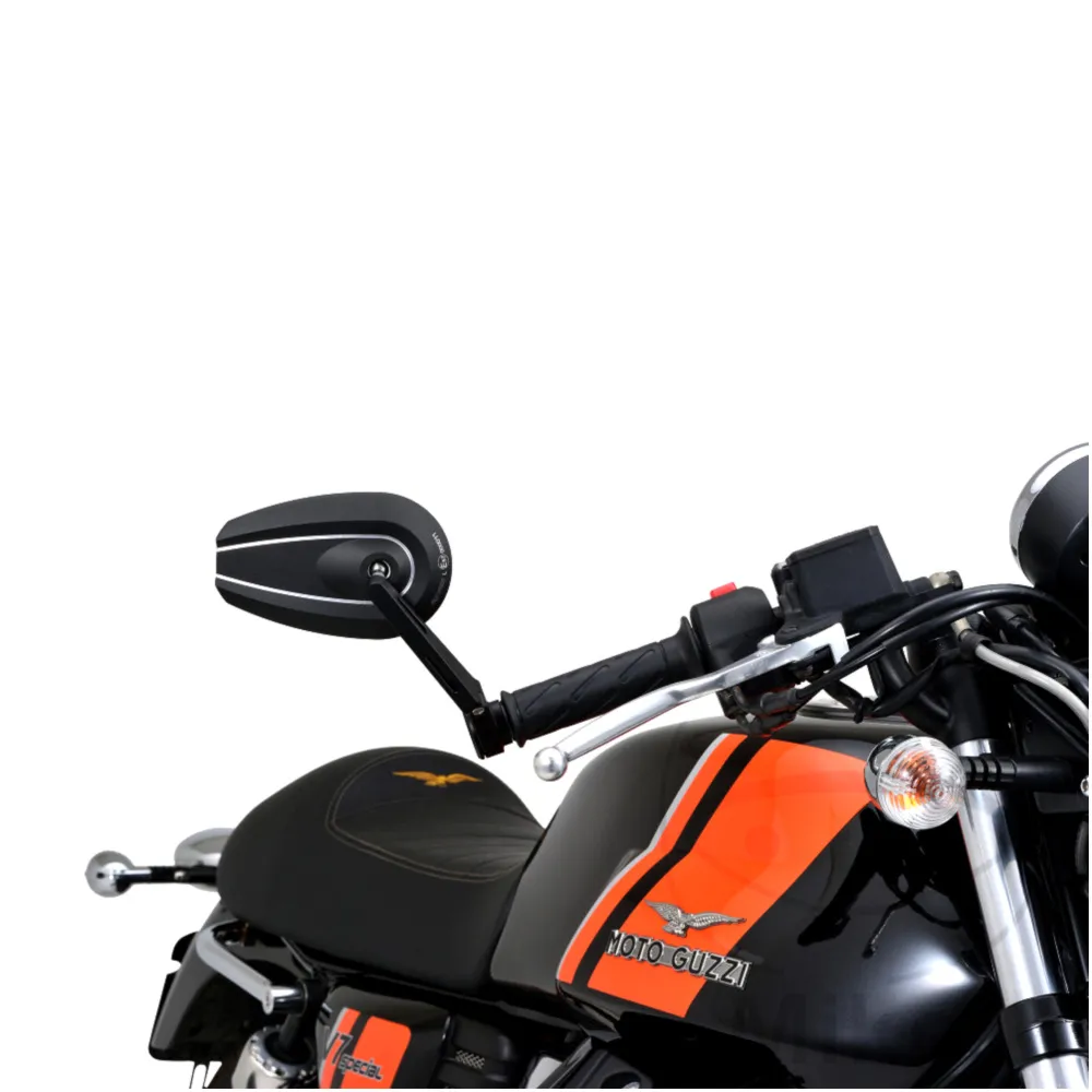 BAR END MIRROR DAYTONA LONG ALUMINIUM BLACK for Motorcycles_1