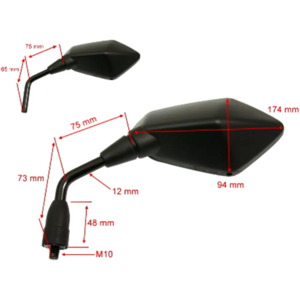 Mirror black JMP left hand for: Kawasaki Z 7134711_0