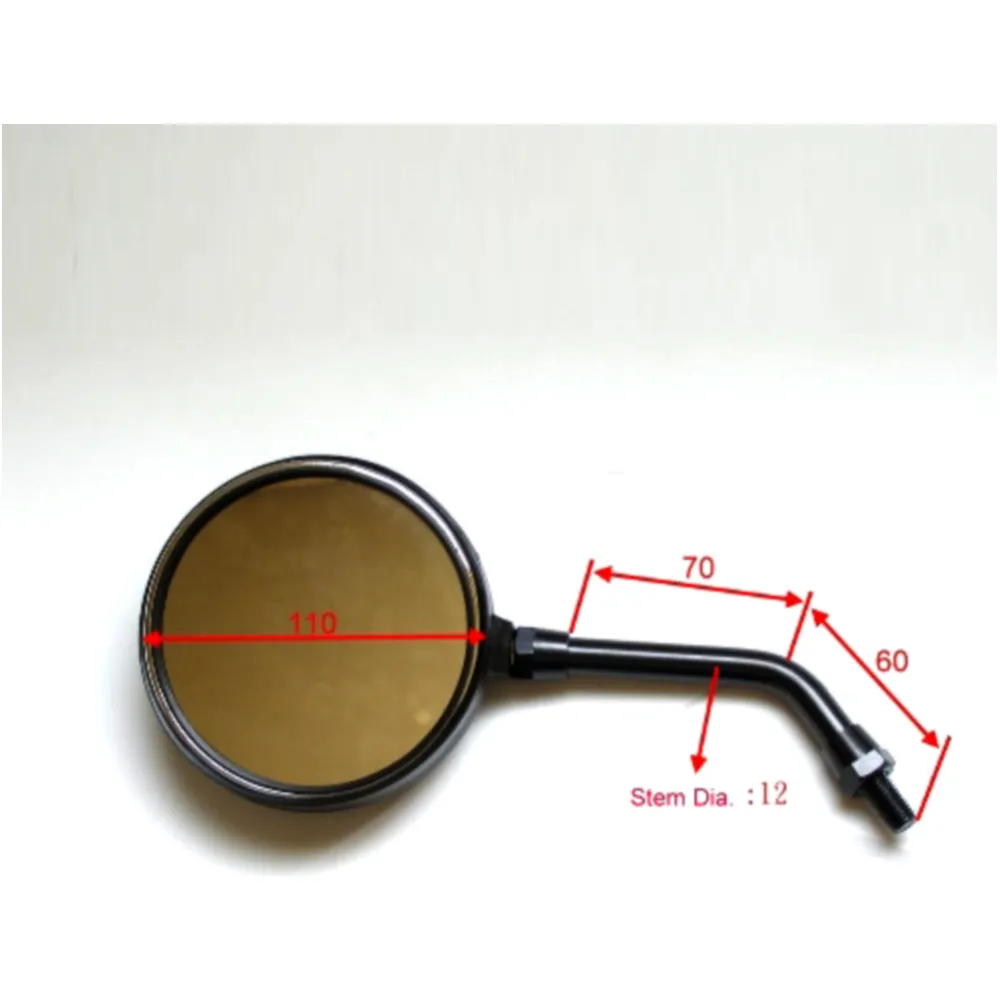 Mirror black JMP 1 piece - fits left & right for: Kawasaki KLE,