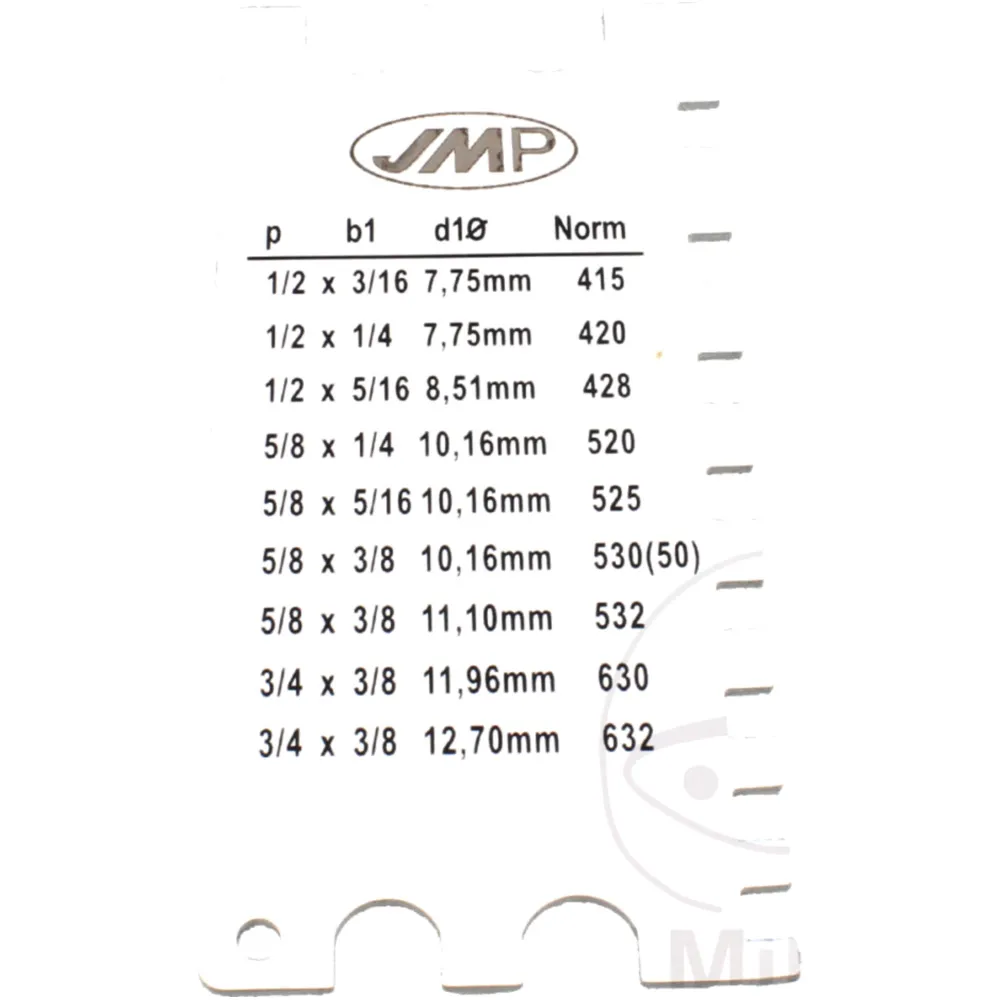 Chain size gauge JMP for: Honda CB, CBR, CRF, Kawasaki Z, KX, Z