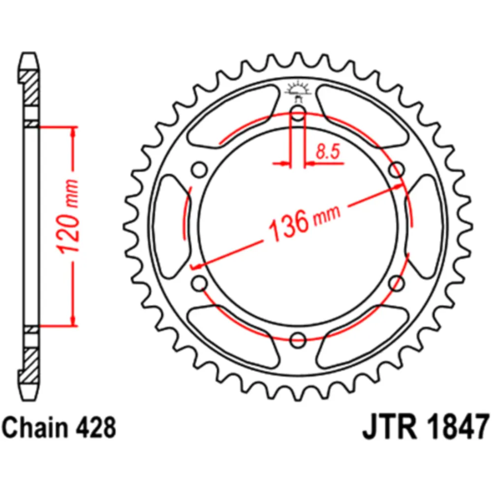 55 Tooth Rear Sprocket 428 for JT Sprockets_0