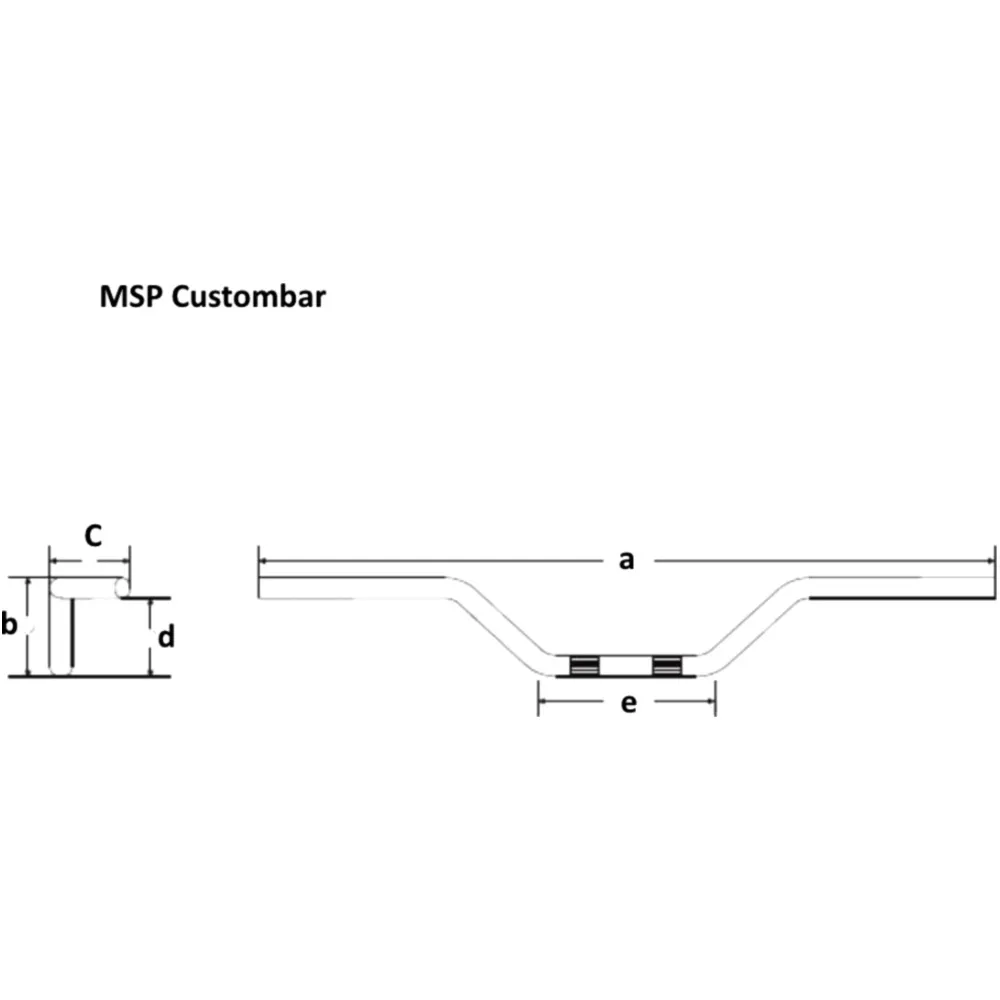 Lenker Stahl schwarz mit Kabelkerbe 1 Zoll Fehling MSP CUSTOMBA