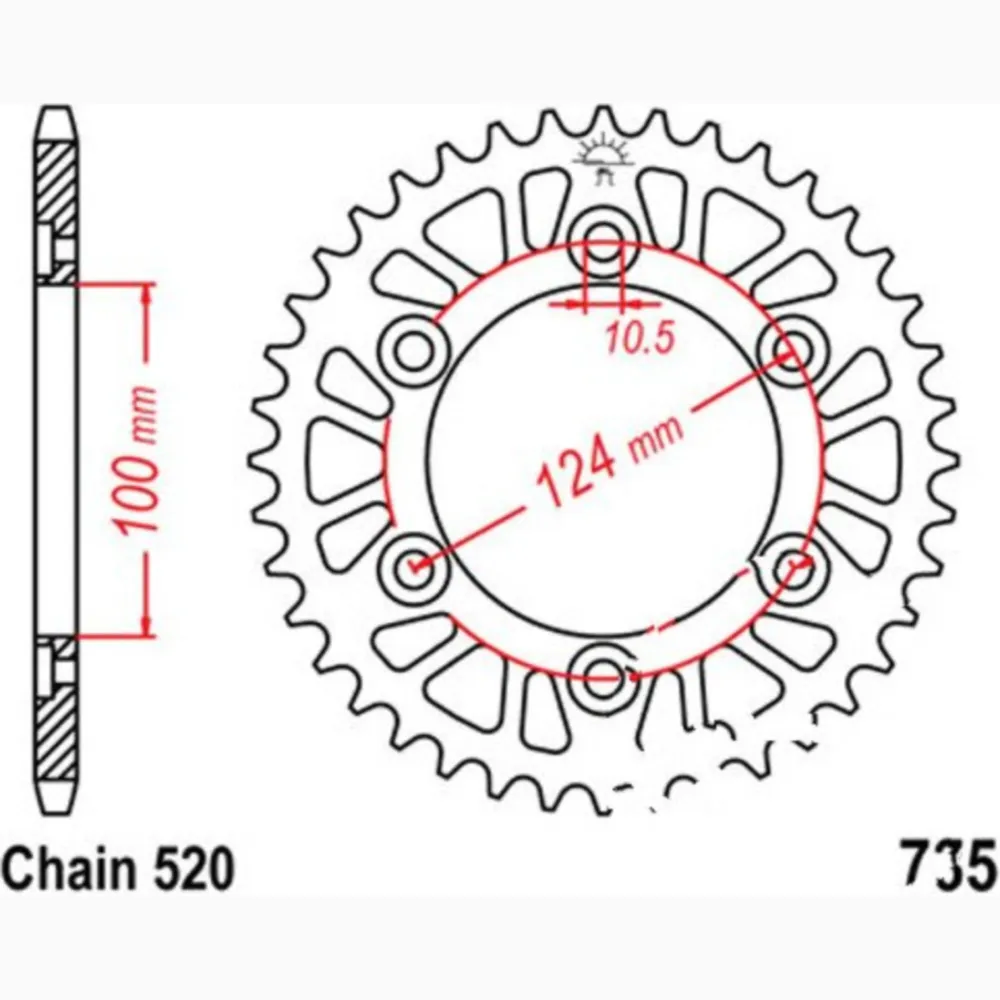 Alu-Kettenrad 37Z Teilung 520 silber_1