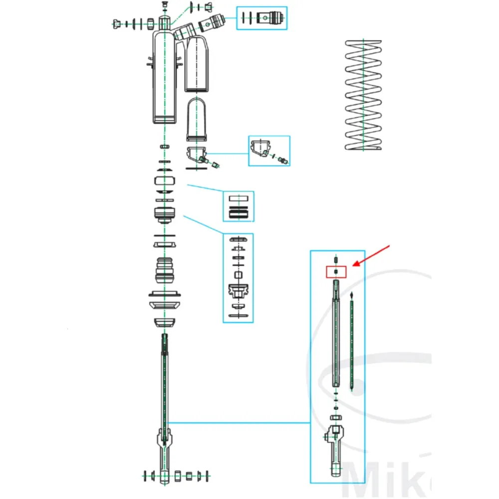 Needle guide for shock shaft 4 x 6 x 7 original KAYABA (KYB) fo