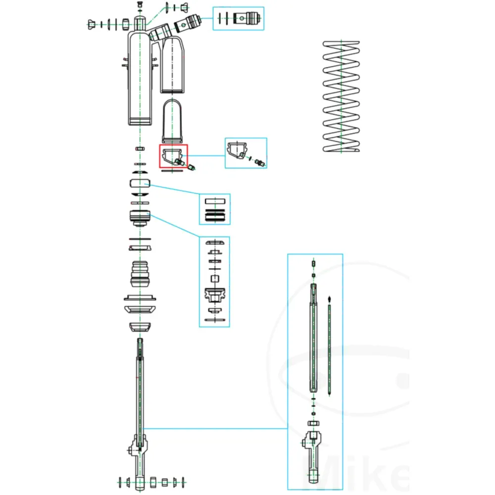 Gas cap suspension strut KAYABA 50 mm for: Kawasaki KX, KLX, Hu