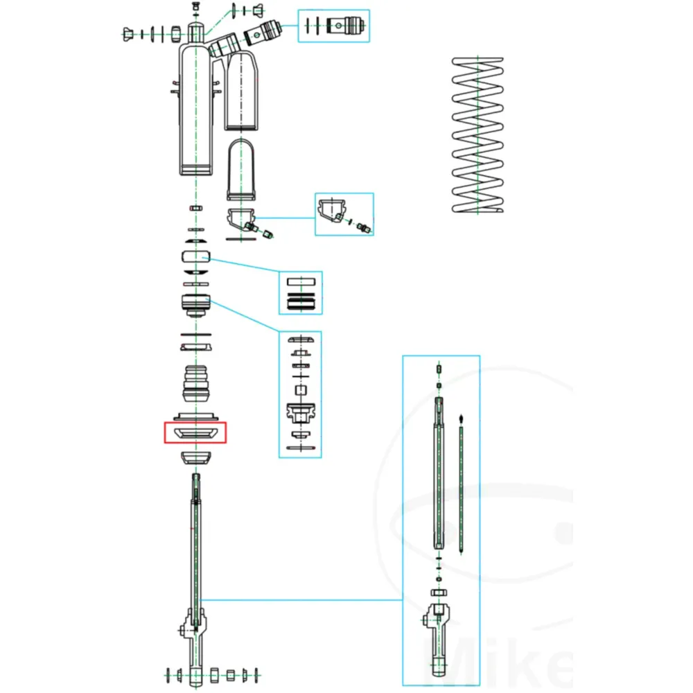 Spacer KAYABA alu shock absorber for: Kawasaki KX, KLX, Honda C