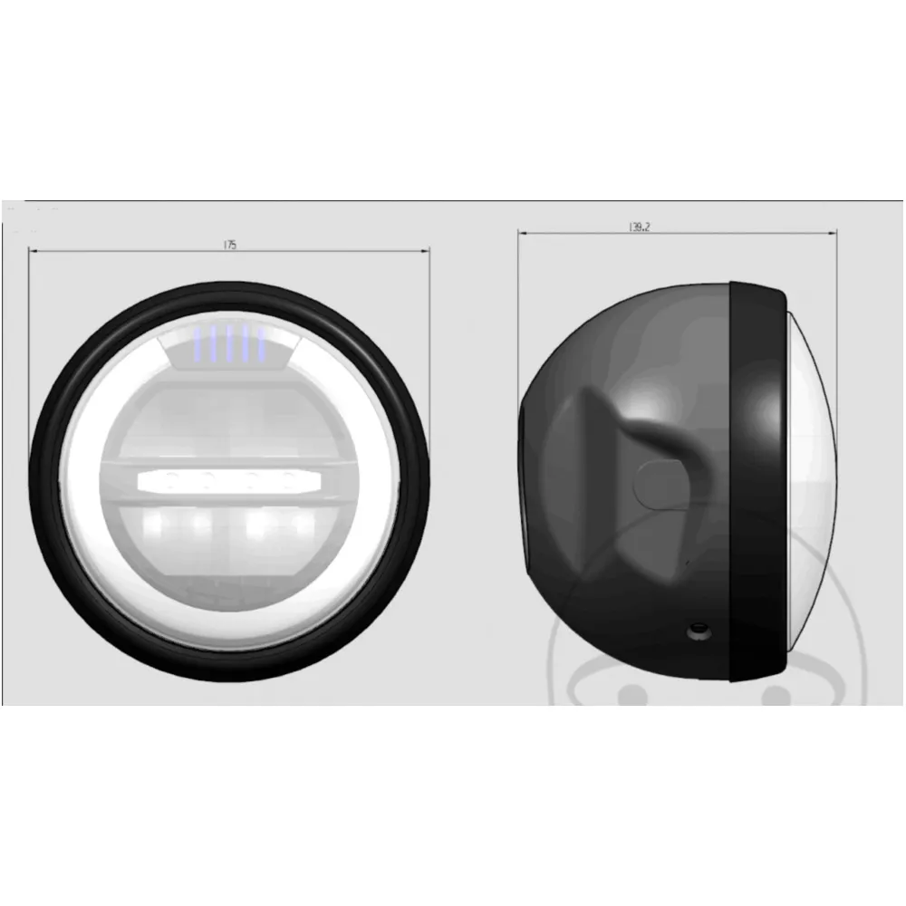BLACK 6 1/2 LED HEADLIGHT for Motorcycles_0