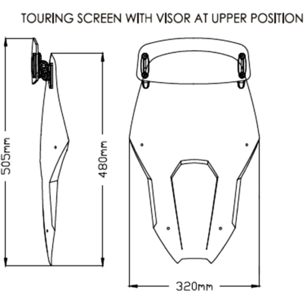 Touring screen visor PUIG smoke grey for: Honda CRF_0