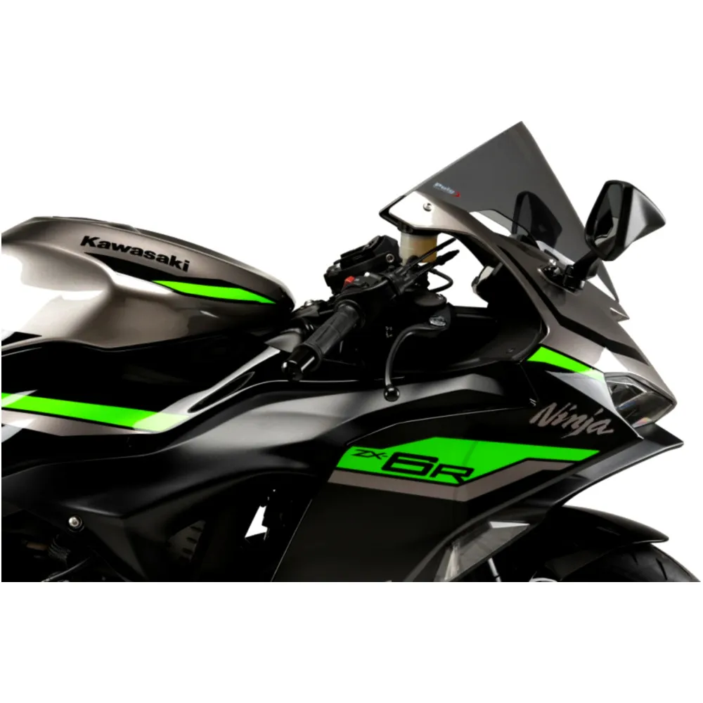 Screen r - racing PUIG smoke grey for: Kawasaki ZX - 6R_1