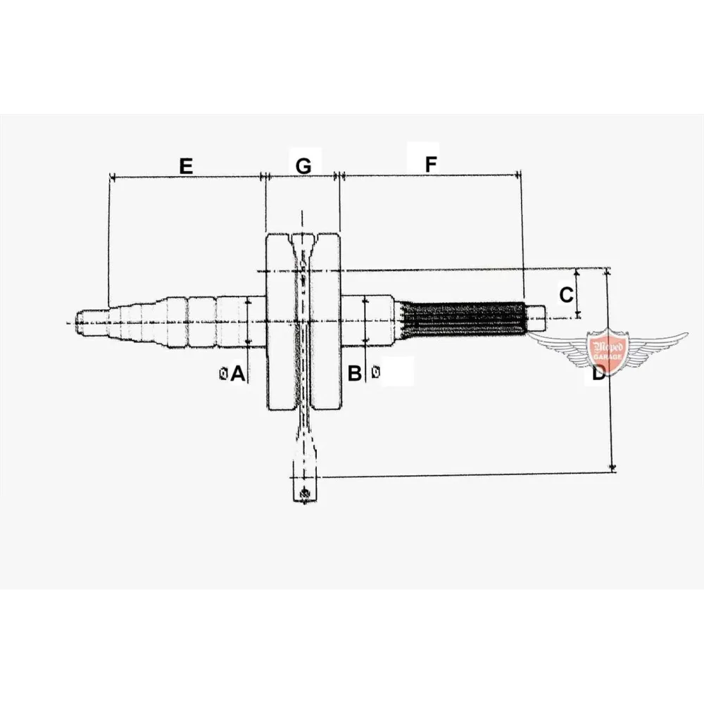 Crankshaft steel 12mm piston pin 44mm stroke needle bearing for Hercules Prima, KTM, DKW MG00062749