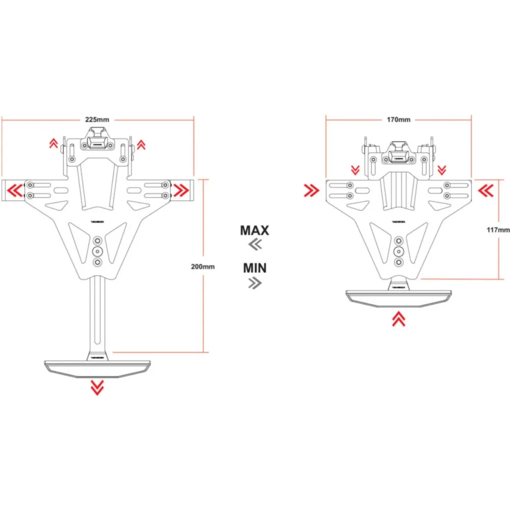 HIGHSIDER AKRON-RS PRO for Ducati Hypermotard 950, incl. license plate illumination