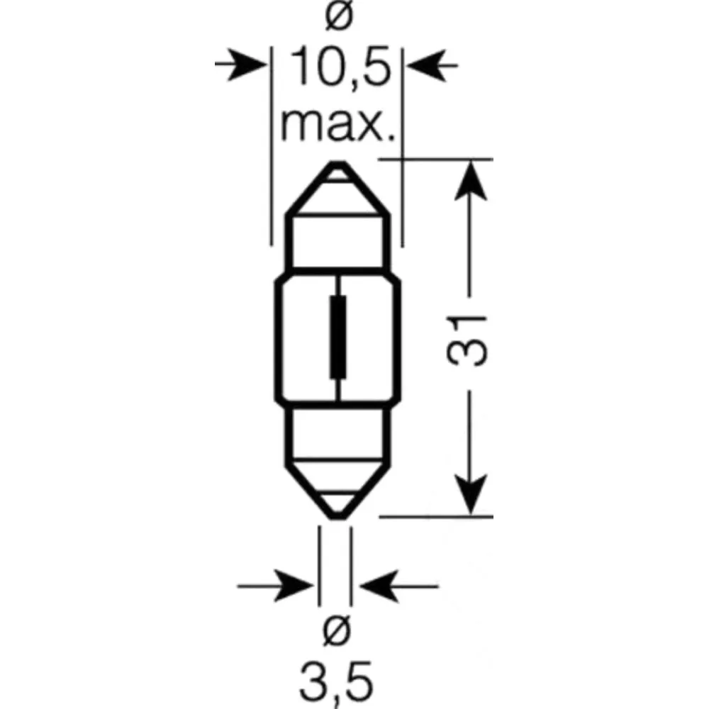 Lampe 12V10W SV8.5-8 Soffitte 6438_1