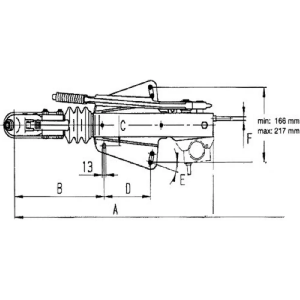 Braked overrun coupling alko v_1