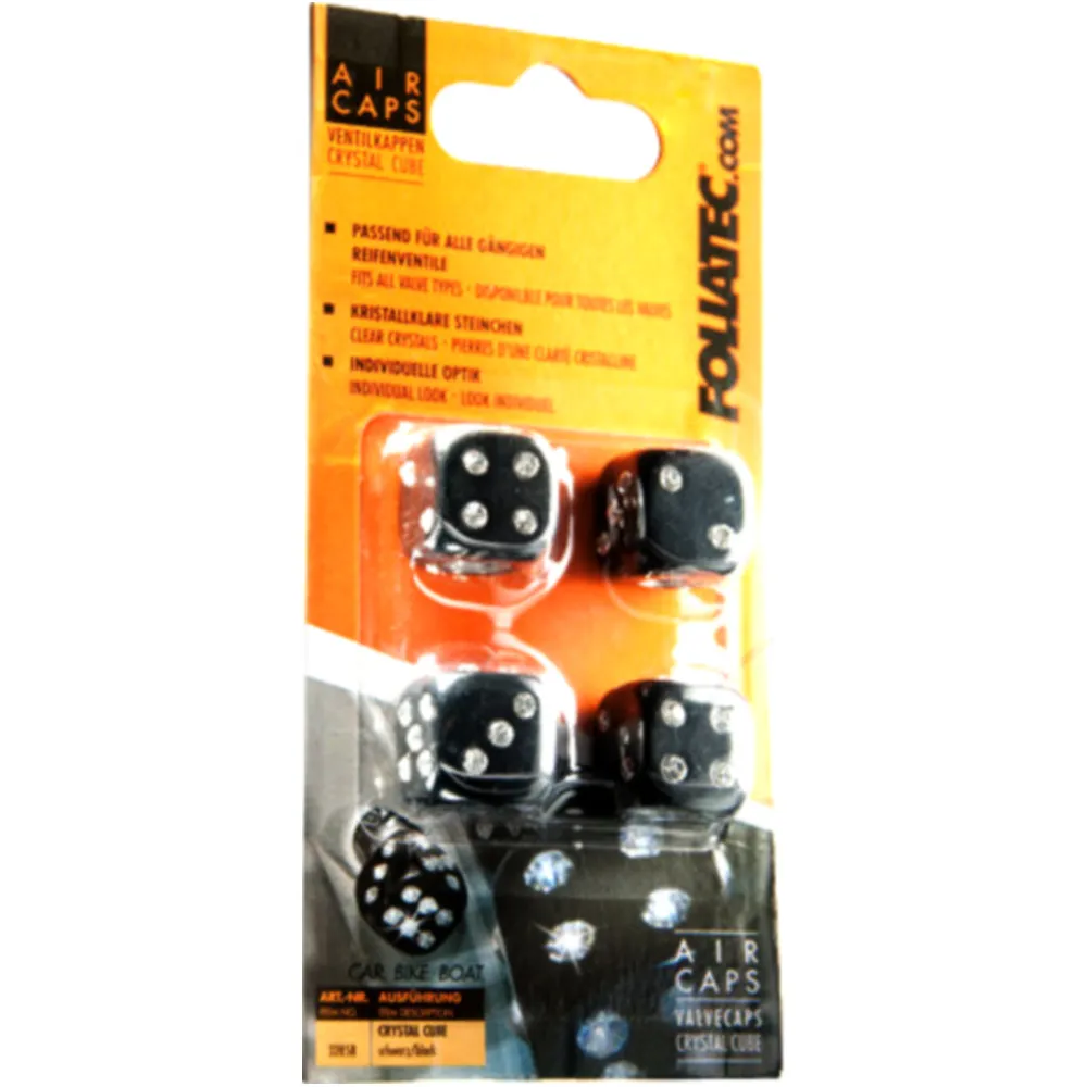 VALVE CAPS CRYSTAL CUBE 4 PIECE KIT BLACK_1