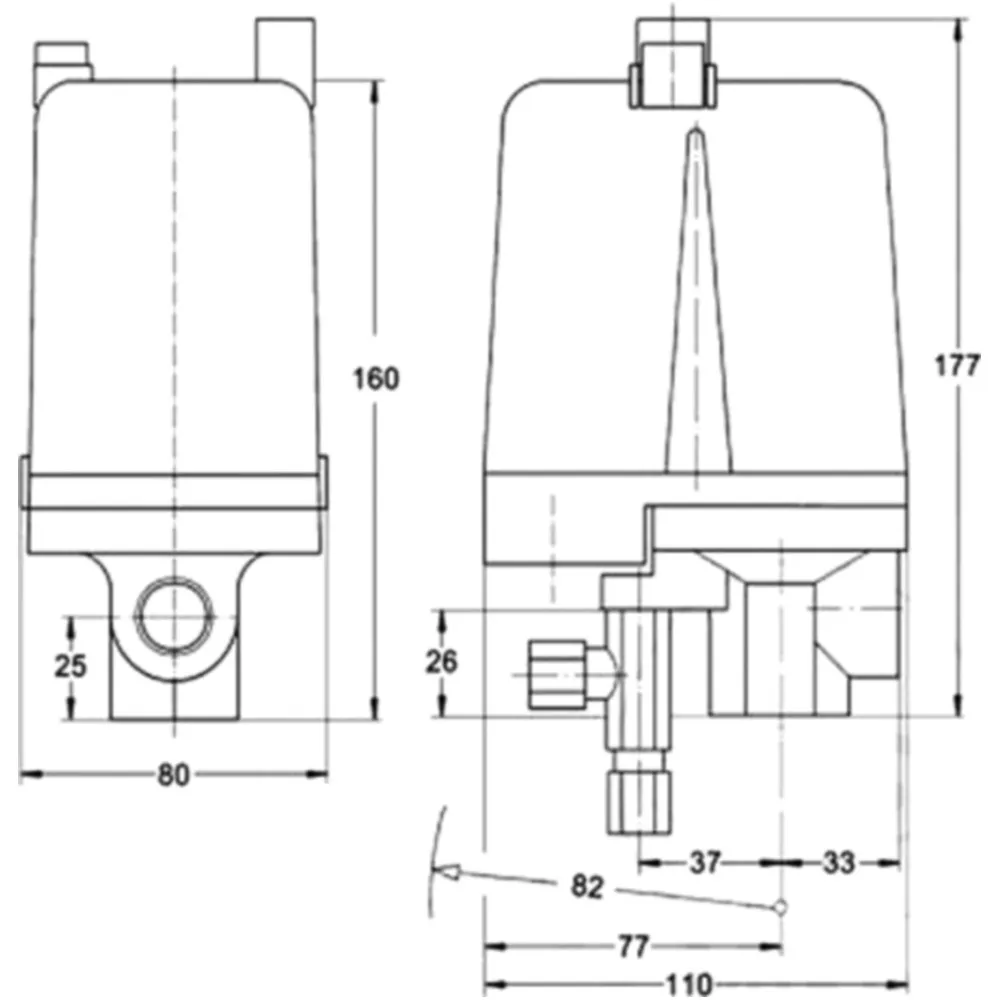 Membran-Druckschalter MDR5/16K für Kompressoren_0