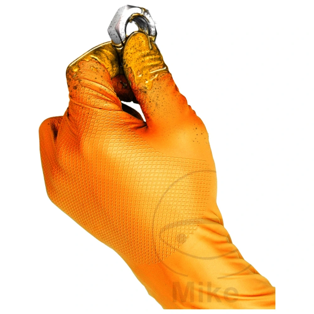 Disposable Grippaz NBR Orange Gloves Size M, 50 Pack_1