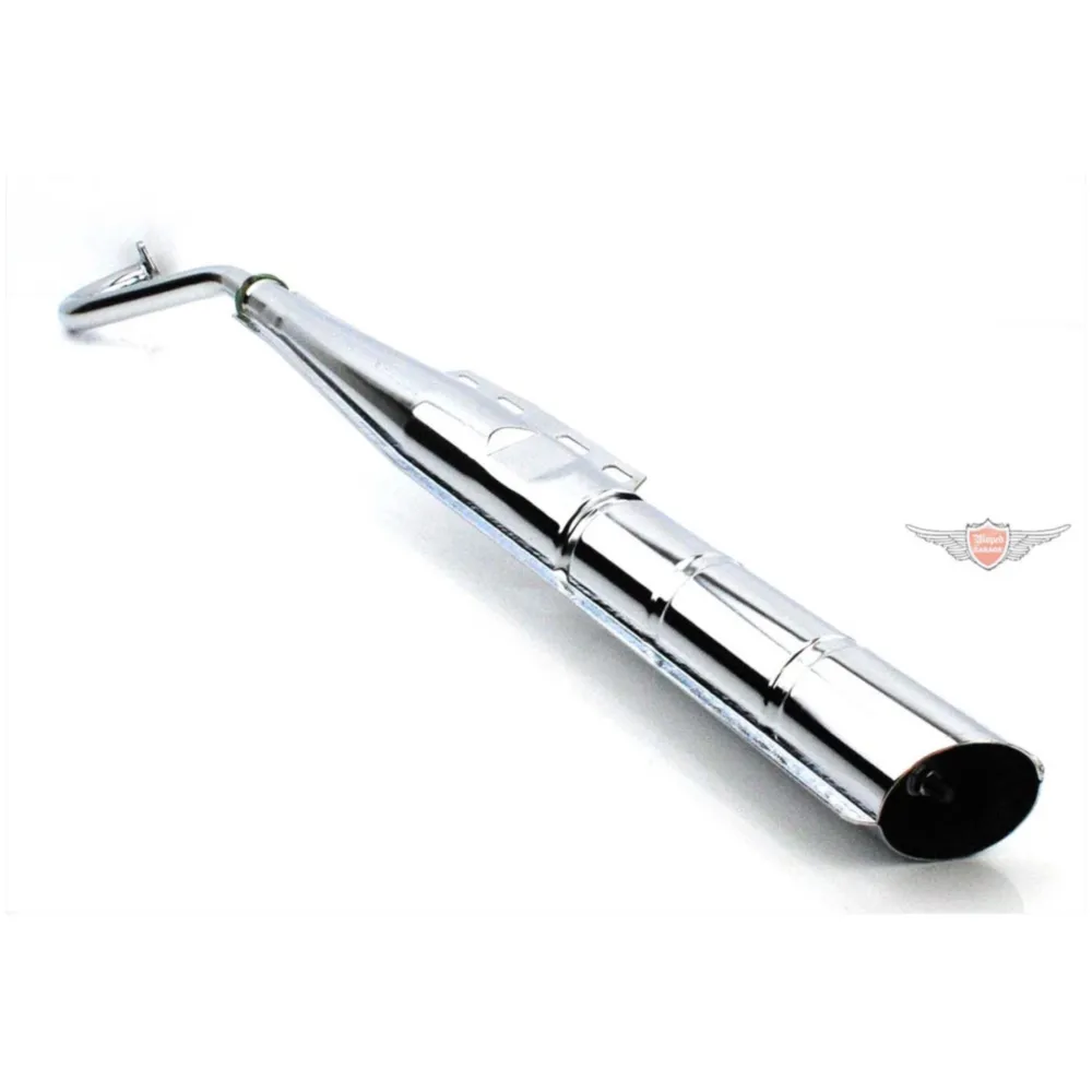 Exhaust chromed 22mm manifold silencer insert for moped, mop_2