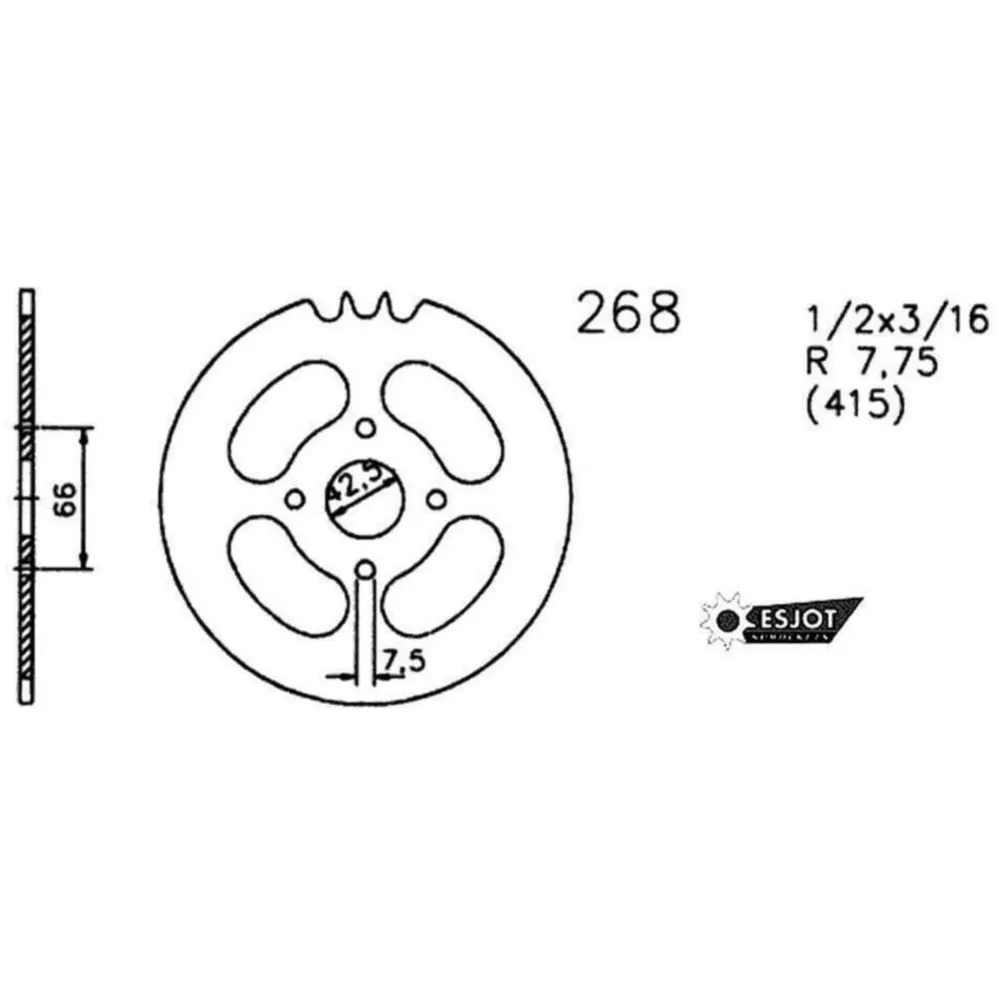 Sprocket Esjot Reinforced 39 teeth Black for Hercules Prima _1