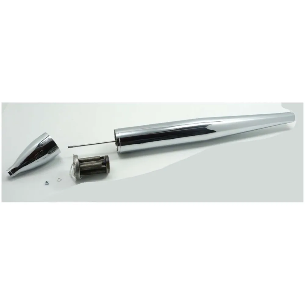 Auspuff Zigarrenform 690mm 70mm 32mm Chrom für Zündapp GTS, _1