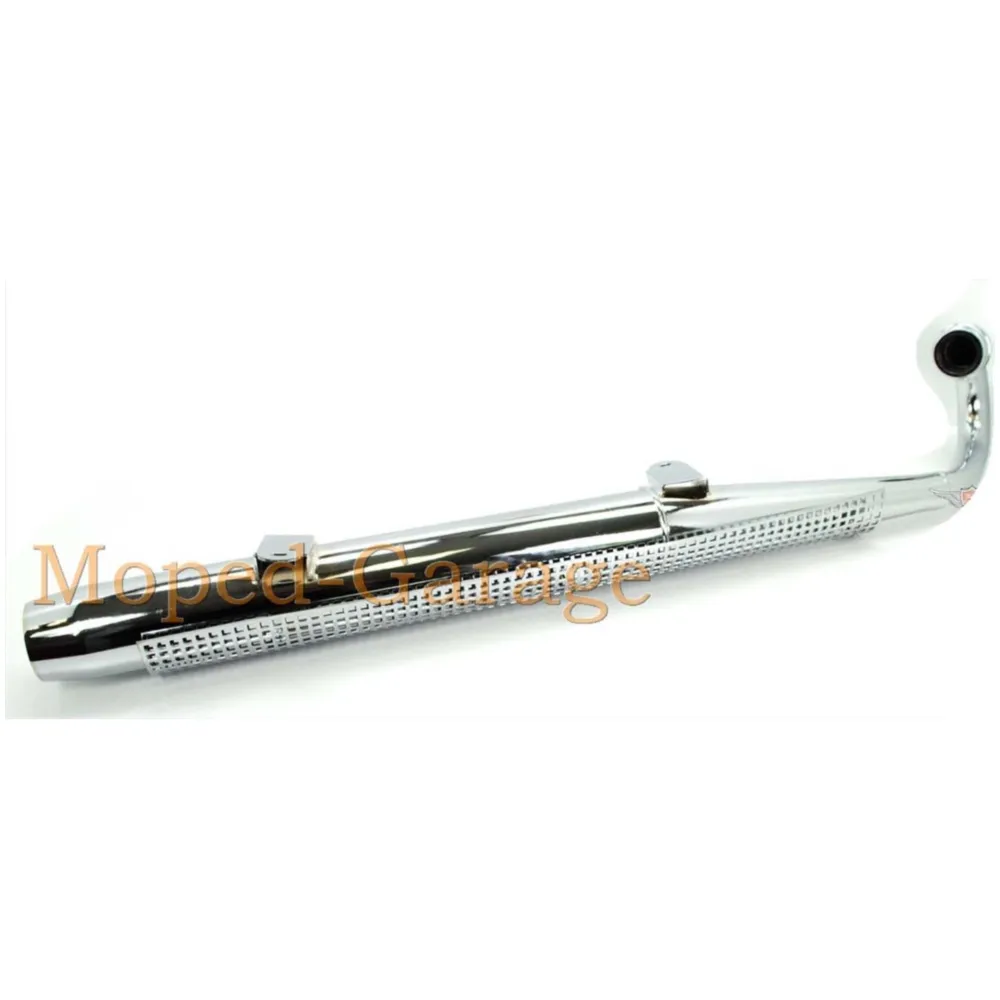 Auspuff Chrom 70mm 900mm mit Hitzeschild für Zündapp KS 50 C_1